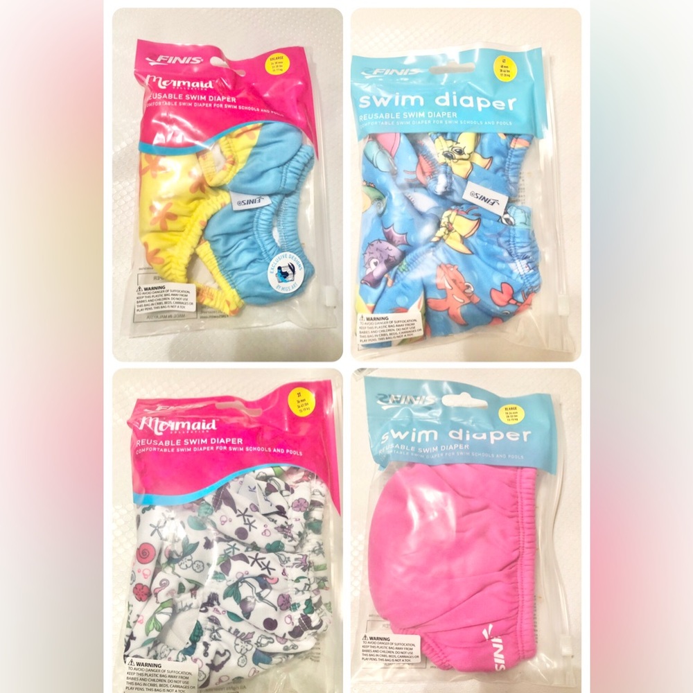 Finis 2 pack reusable‎ swim diapers size 4T, XXL, XL or 3T new